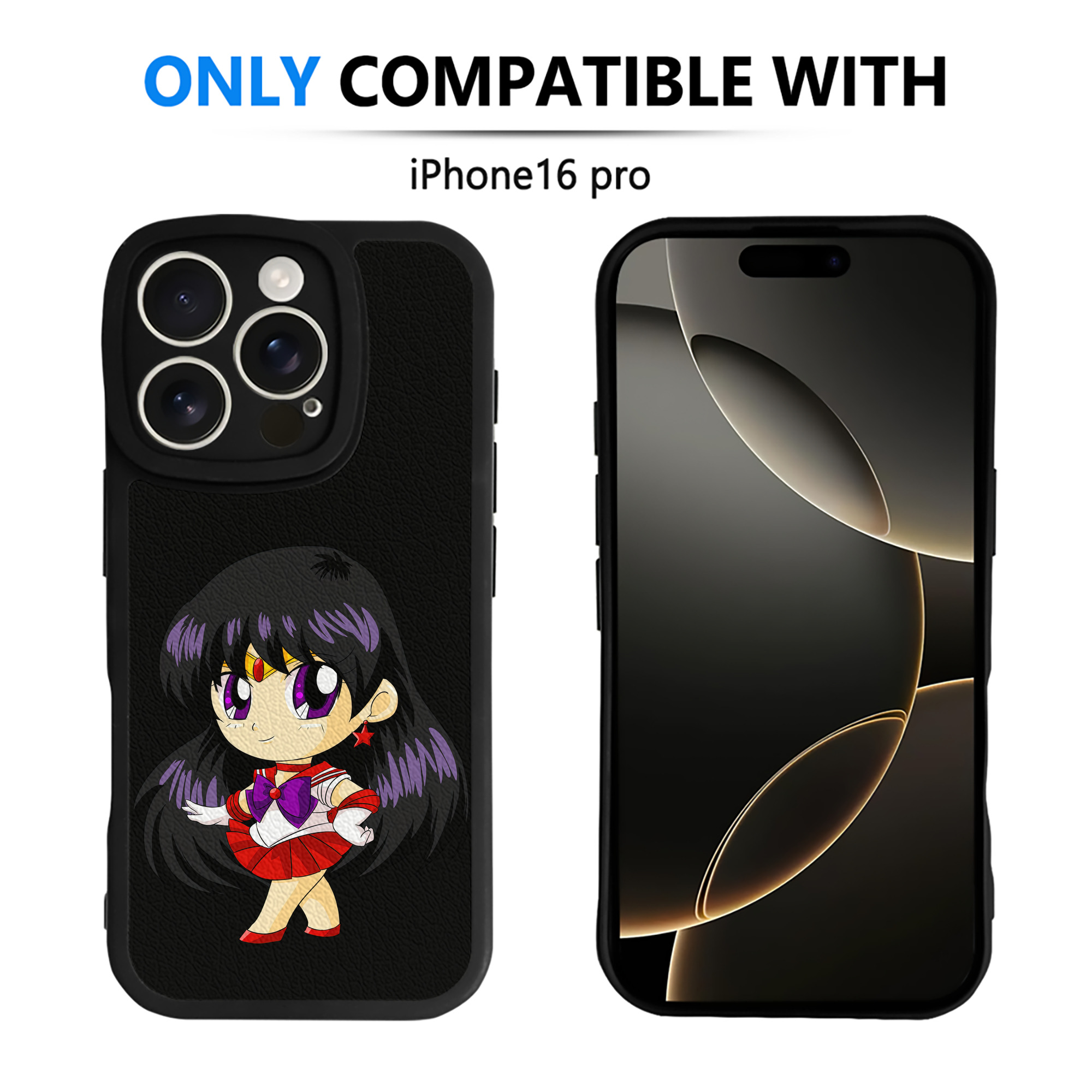 （画像用） 美少女戦士セーラームーン 火野レイ ひの レイ Sailor Moon Hino Rei （セーラーマーズ,Sailor Mars） 【iPhone 16シリーズ対応】シリコンスマホケース（レザー調） 材質：シリコン